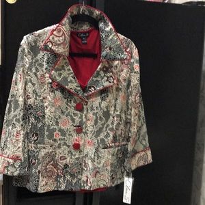 Shiny print jacket and tank, Clara S, new, XL, $75